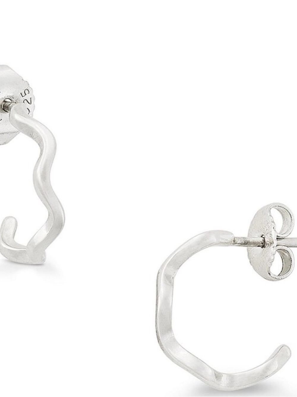 NWT James Avery Silver Squiggle Hoop Earrings - Picture 4 of 5